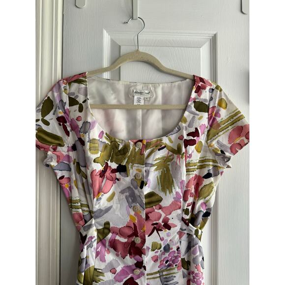Vintage Coldwater Creek Cotton Floral Midi Dress size 8 - Picture 2 of 5